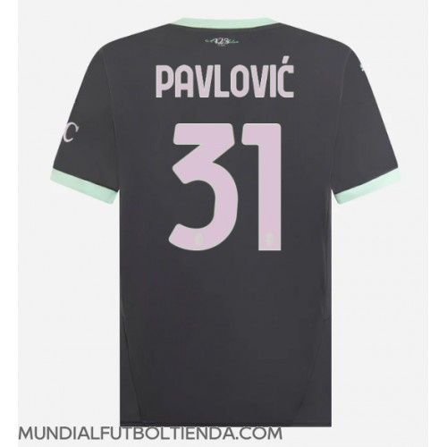 Camiseta AC Milan Strahinja Pavlovic #31 Tercera Equipación Replica 2024-25 mangas cortas